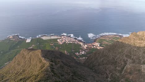 the coast near garachico. drone footage of tenerife - canary islands. birds-eye view