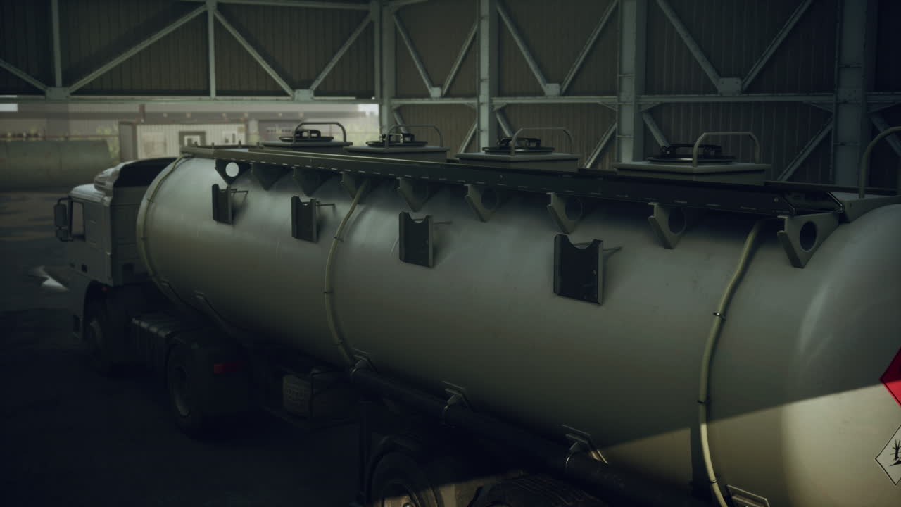 연료  ⁇ 크와 산업 저장소가 있는 트럭