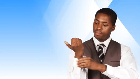 businessman taking his cuffs