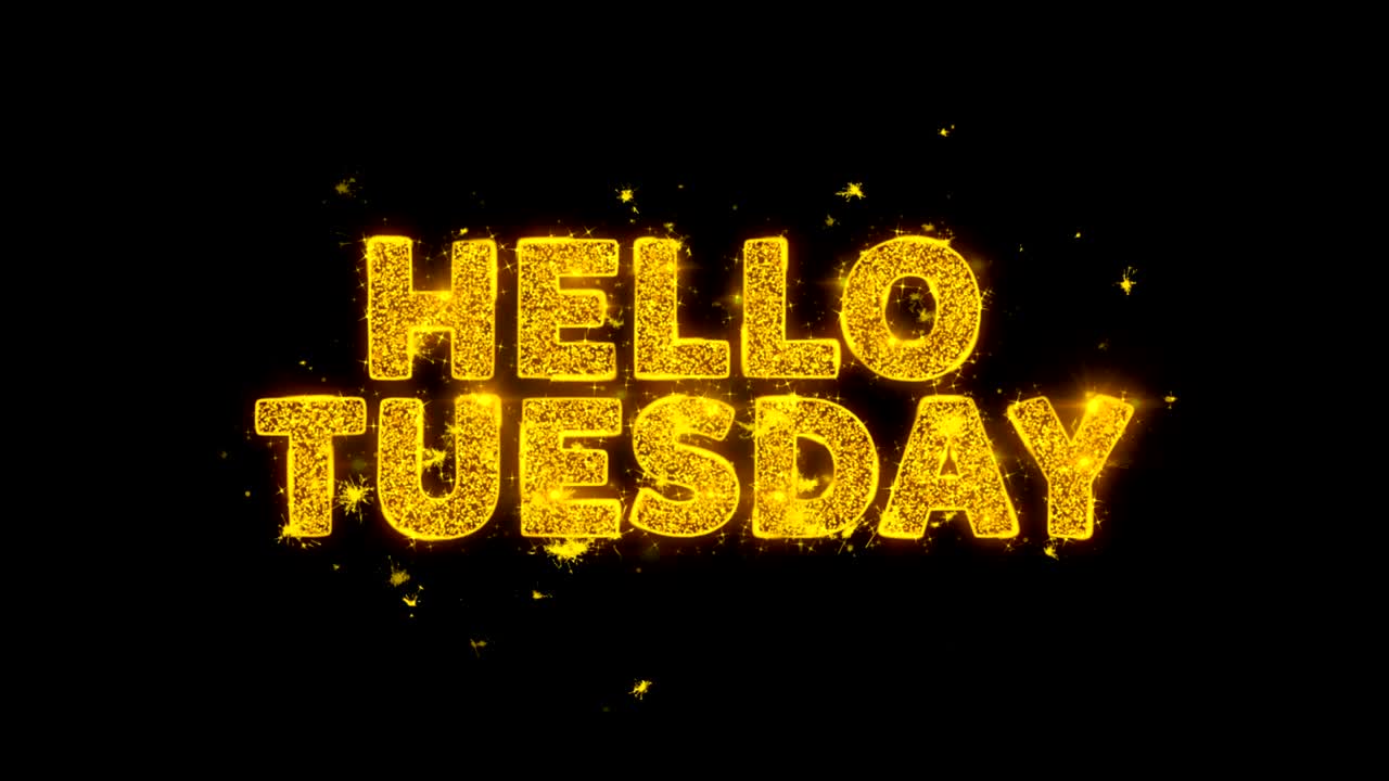 "안하세요 화요일" 문자는 검은 바탕에 입자를 불꽃으로 만니다.