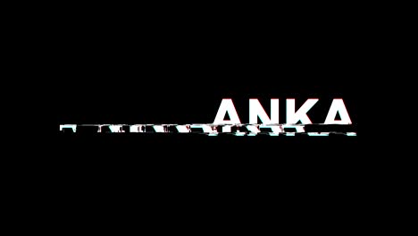 ankara glitch effect text digital tv distortion 4k loop animation