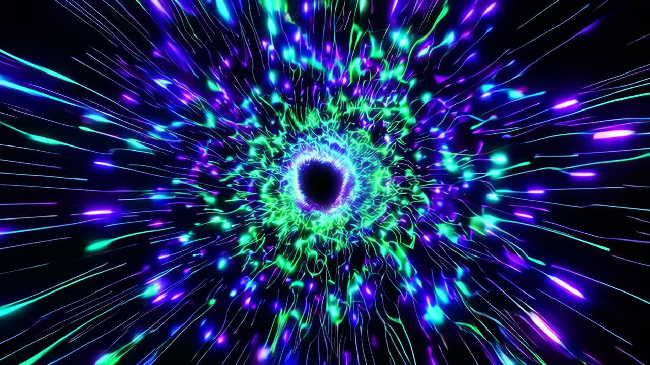 Abstract Glowing Colorful Tunnel