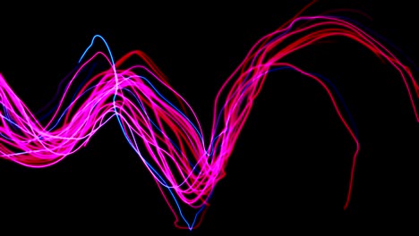 rayas de neón abstractas bailan a través del marco.