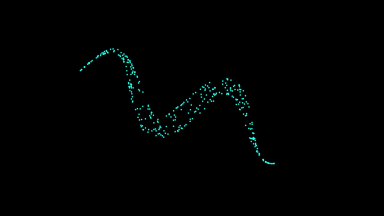 Abstract technology blue lines from animated dots, circles of particles. blend mode