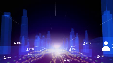cityscape on dark background 4k