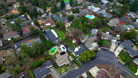 Residential-neighborhood-family-house-community,-San-Francisco-suburbs