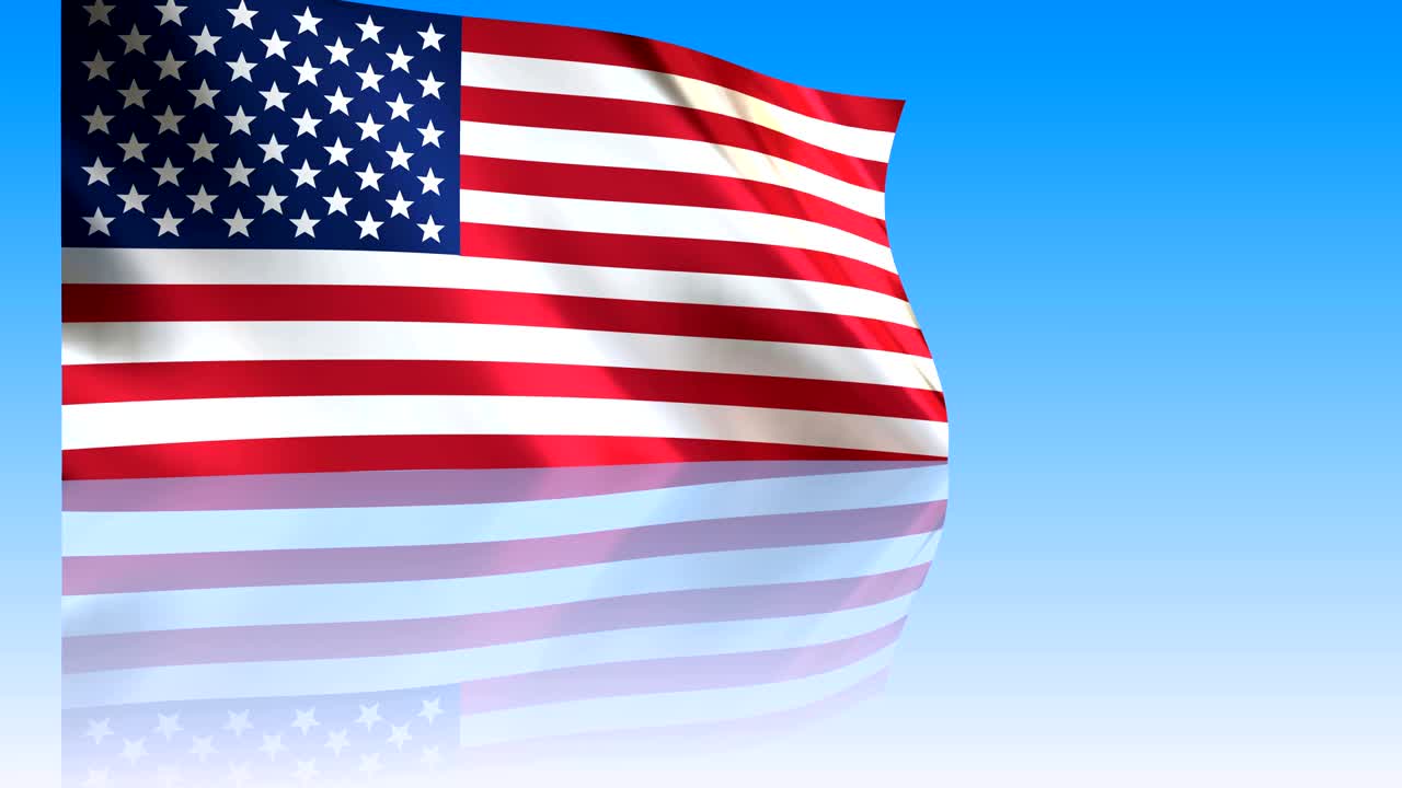 la bandera de los estados unidos ondeando en el viento.