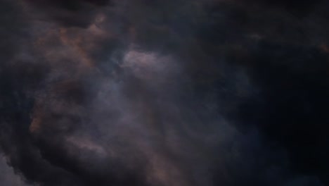 4k thunderstorm that was going on inside a dark cloud in the dark sky