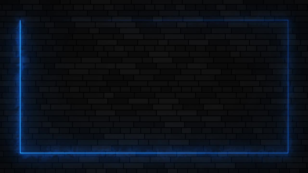 푸른 에너지 추상 벽돌 벽에 매이지 않은 이 있는 직사각형 경계