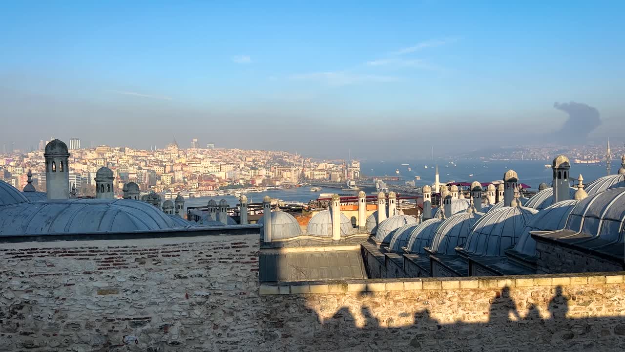 Istanbul perspective with urban landscape and distant water