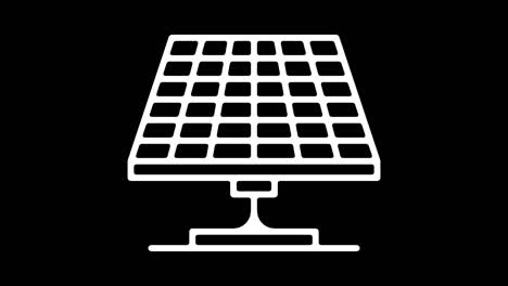 solar power system line icon animation with alpha