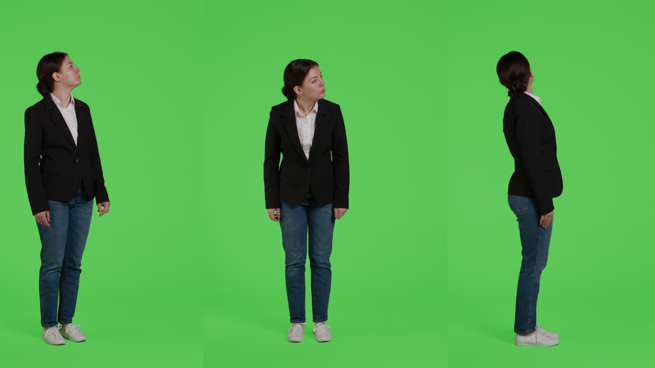 Business Woman on Green Screen in Multiple Poses