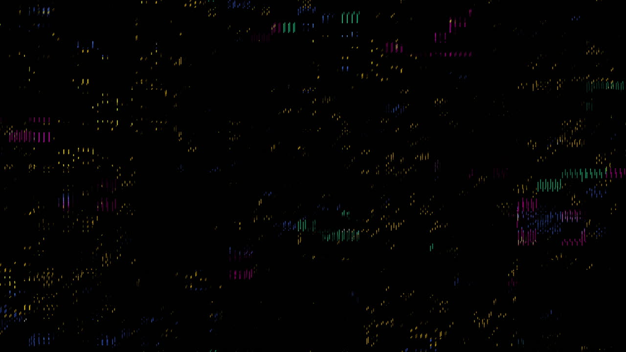 Rumore digitale glitch astratto su sfondo nero