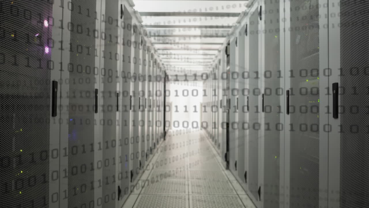 códigos binarios en un pasillo