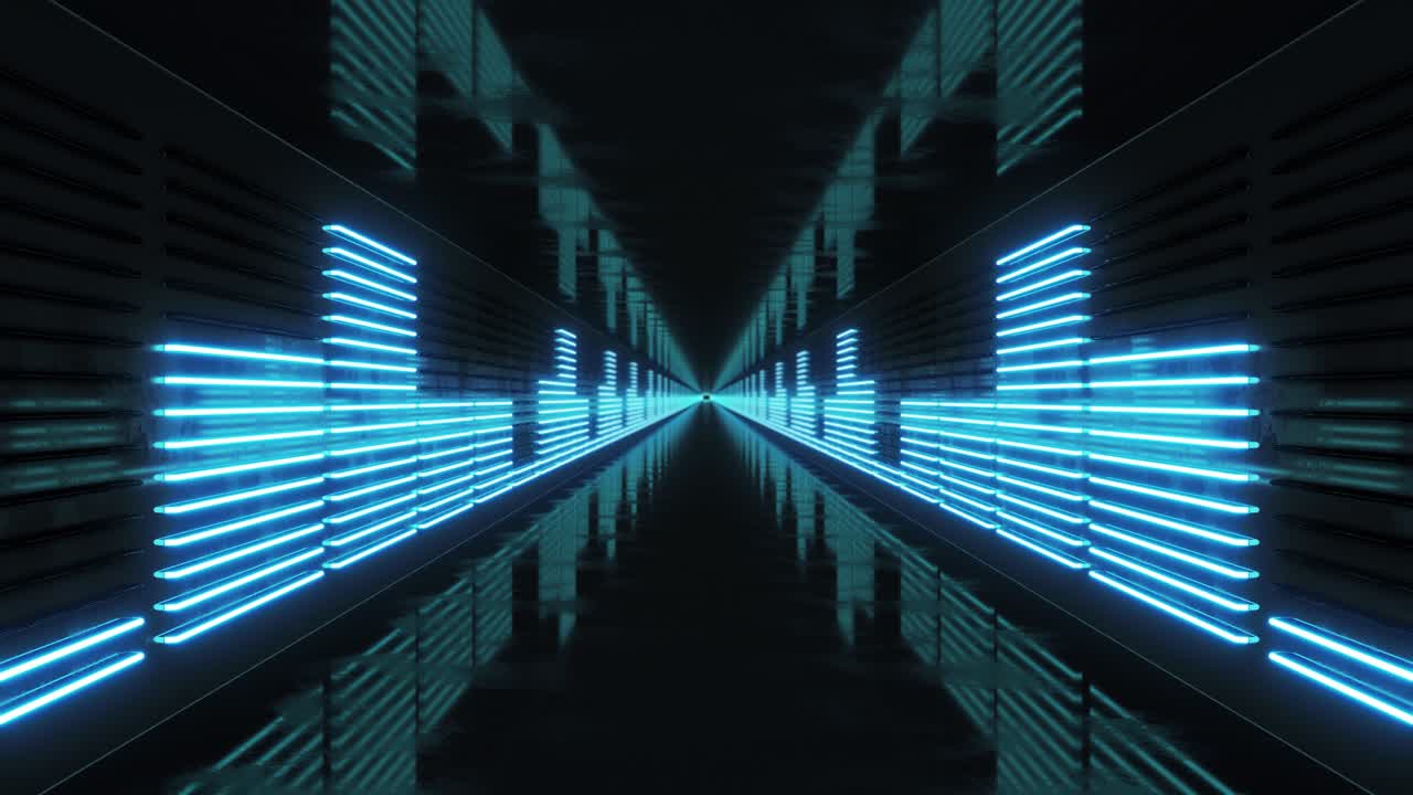 Looping tunnel with neon equalizer