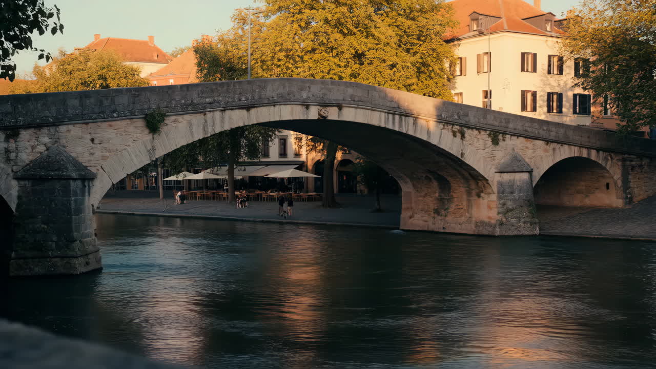 Scenic Views of a Historic Stone Bridge Over a River