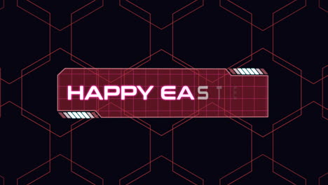 modern black and red geometric pattern with happy easter text