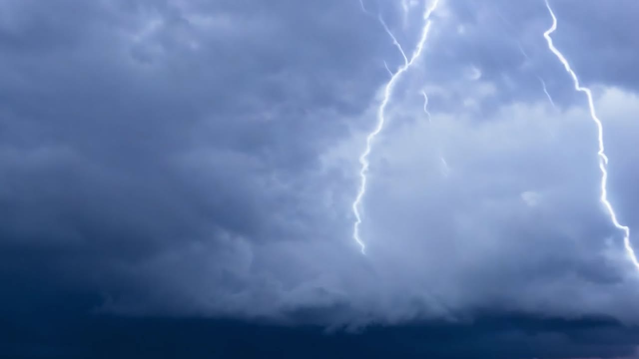 Dramatic Lightning Strike During a Thunderstorm
