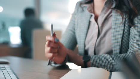 Confused, reading and a woman at a call center