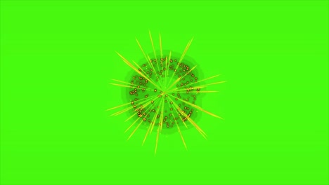 Animated Number Zero with Fireworks