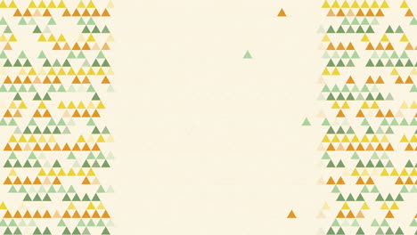 abstract looped animated geometric pattern with empty space for text. triangle decor in yellow and green colors.
