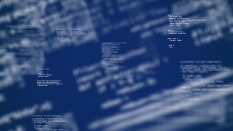 animation of data processing and moving on blue background