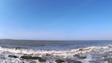 4k ocean horizon from the beach during the day