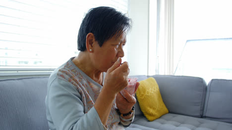 senior woman having sweet food