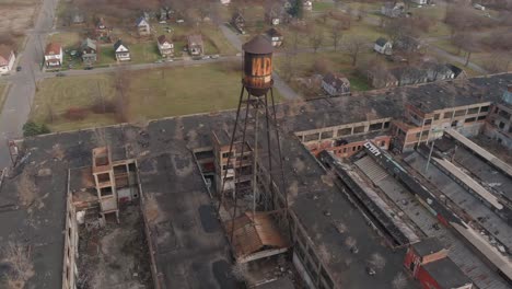 aerial view of the dilapidated packard automotive plant in detroit, michigan