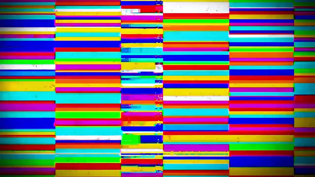 Dynamic Digital Glitch Background with Colorful Horizontal Lines