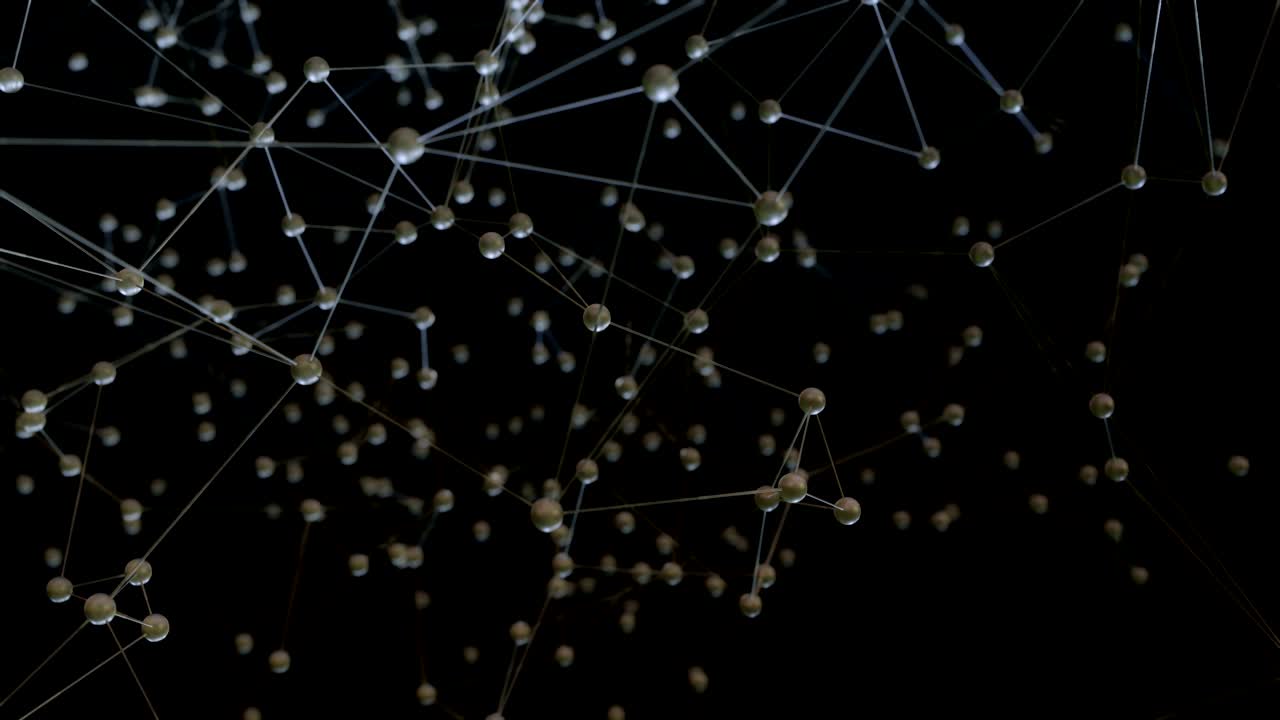 Dots and lines on the dark background