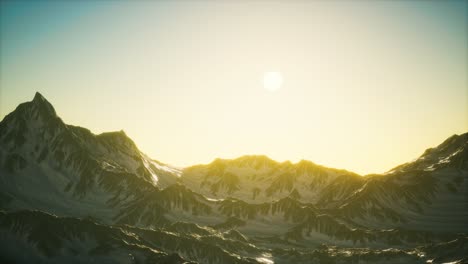 aerial view of the alps mountains in snow