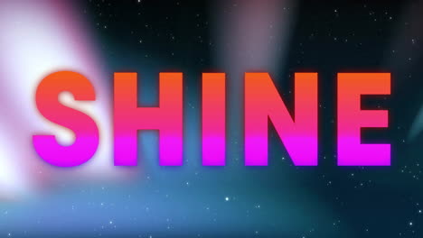 shine text animation over starry night sky background