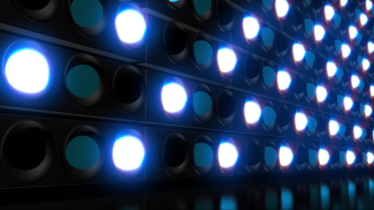 Abstract Black Wall with Blue Circles