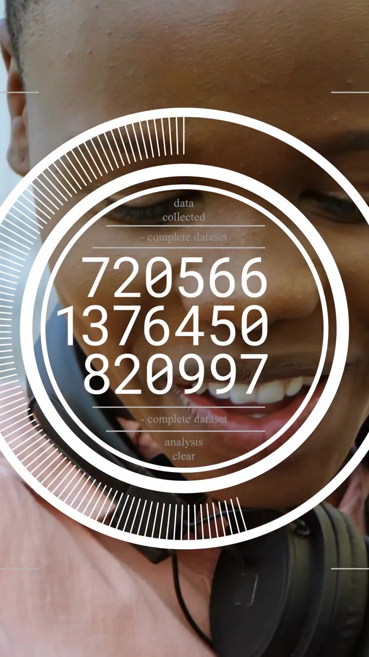 Vertical video: Woman tapping phone, initiating AR updating on face, showing headset, checking data