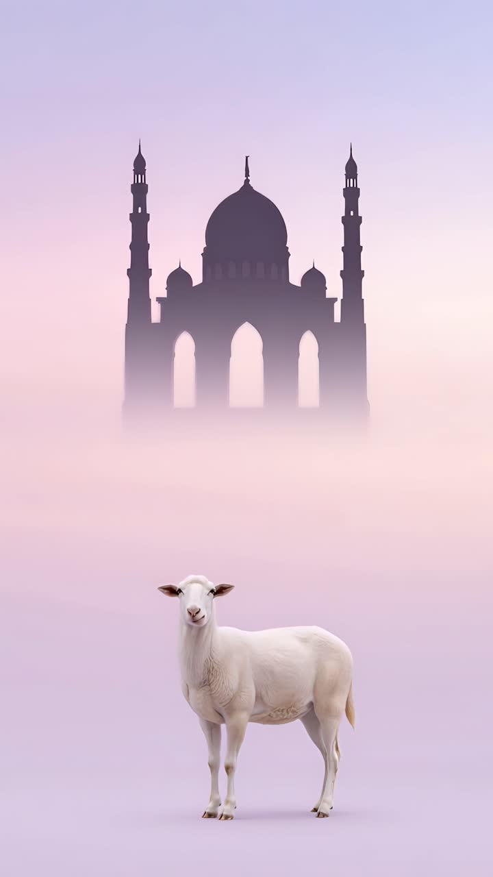 Mesquita Eid al-Adha Fundo Islâmico 4K.