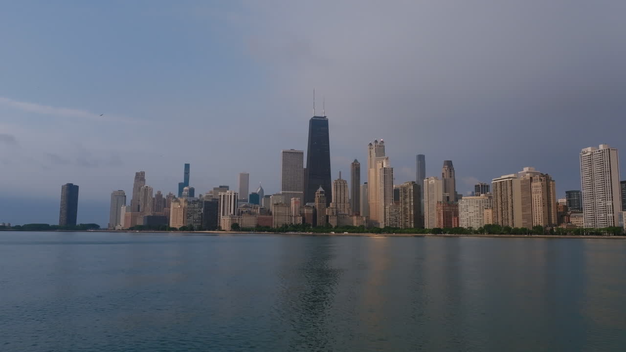 Chicago skyline over the water