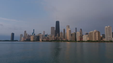 chicago skyline over the water