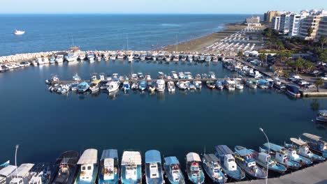 Larnaca-Fishing-Shelter-Marine-and-Kastella-Beach,-Cyprus