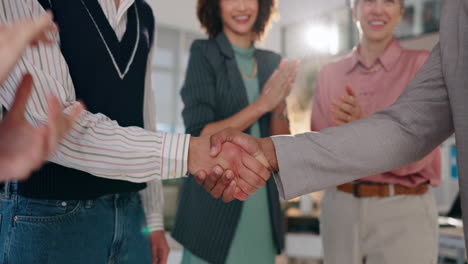 successful business deal with diverse team