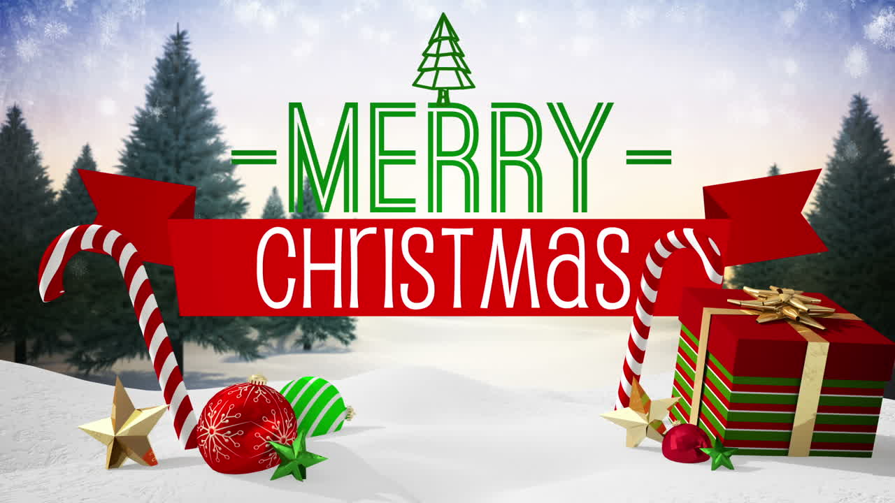 메시지와 함께 완벽한 크리스마스 장면