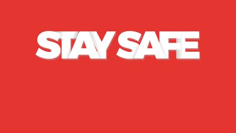 the word stay safe, save you by coronavirus. banner with the text colored rainbow.2d animation. loop footage 4k