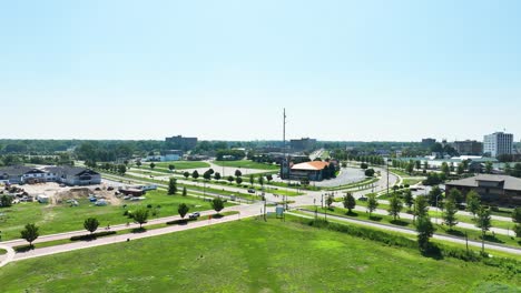 movimiento de pedestal sobre el área del centro de muskegon, mi