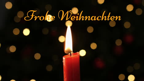 frohe weihnachten geschrieben angezündete kerze