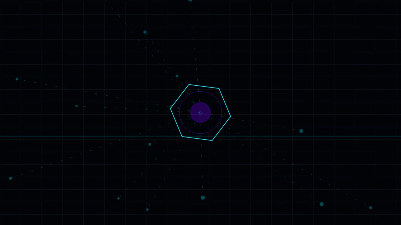 Gráfico Digital Abstrato Hexagonal com Luz Pulsante e Nós de Dados