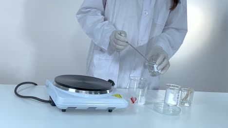 demonstrating sodium acetate crystallization process