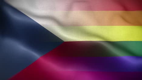 lgbt czech republic flag loop background 4k