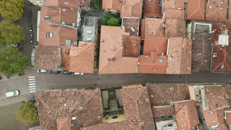 AERIAL:-Top-Down-Shot-of-Varenna-Town-Streets-near-Lake-Como