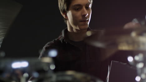 drummer playing drum kit shot on r3d