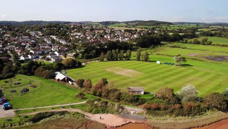 Aerial-View-Of-Budleigh-Salterton-Cricket-Club-Grounds